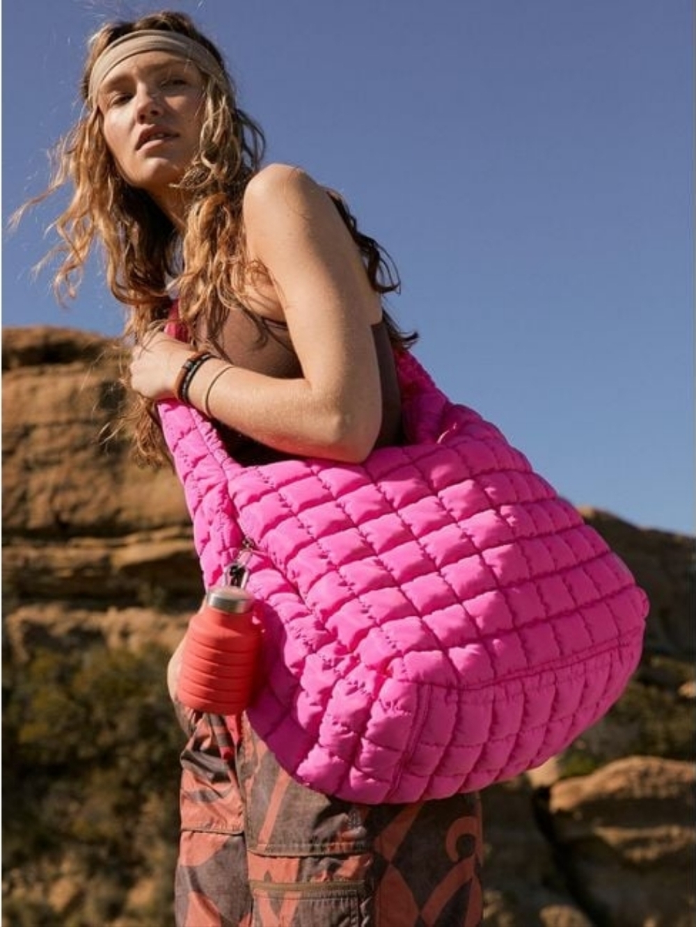 FP Movement Quilted Carryall Bag In Bubblegum Pink